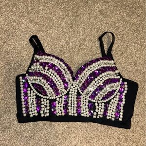 Beaded crop/corset top